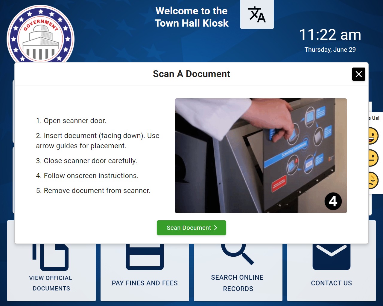 Visitor Management Kiosk Interface