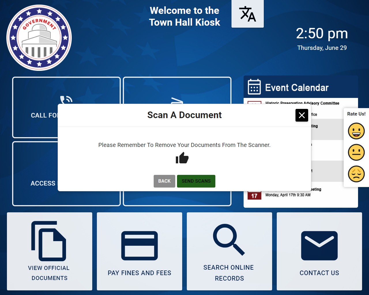 Visitor Management Kiosk Interface