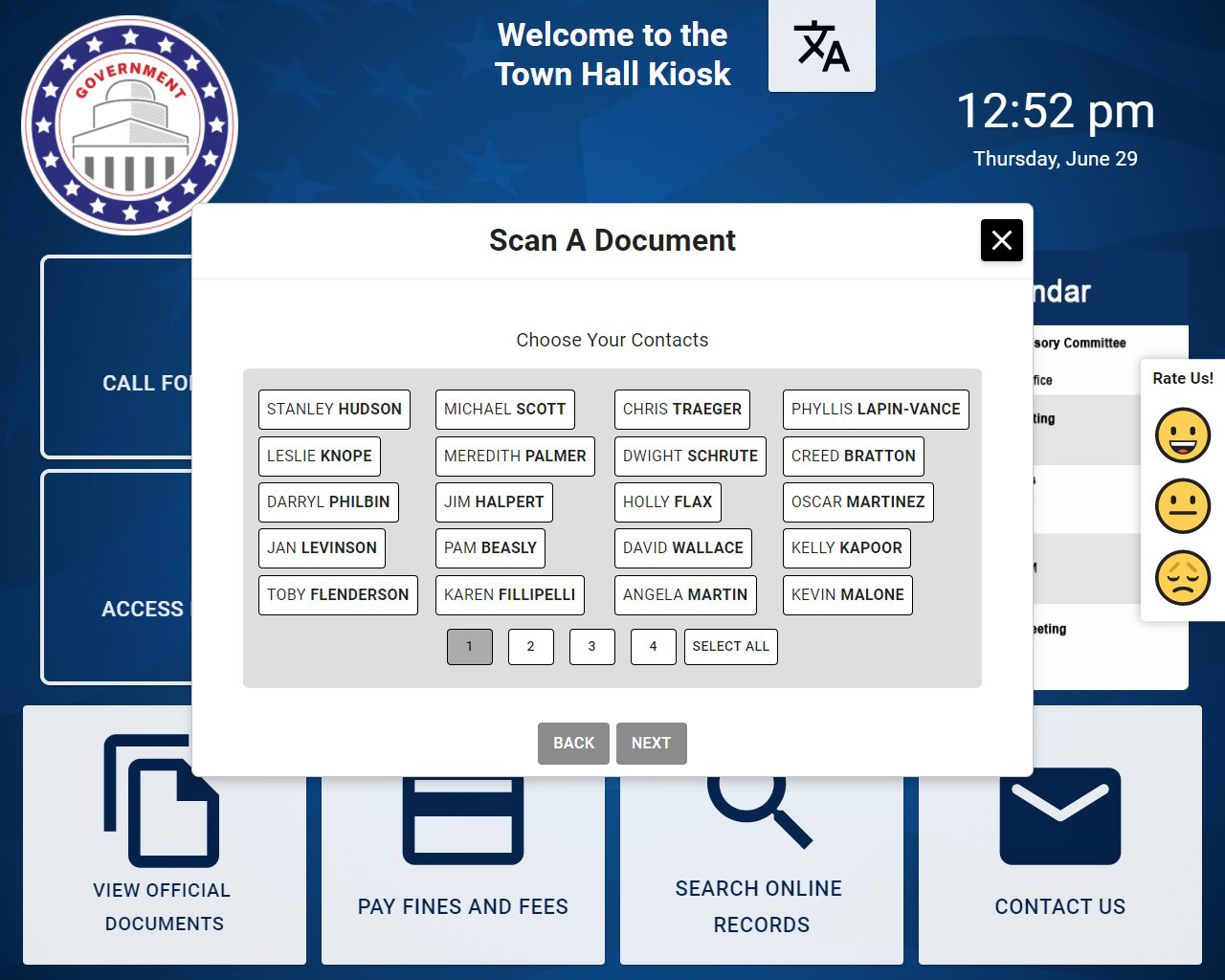 Visitor Management Kiosk Interface