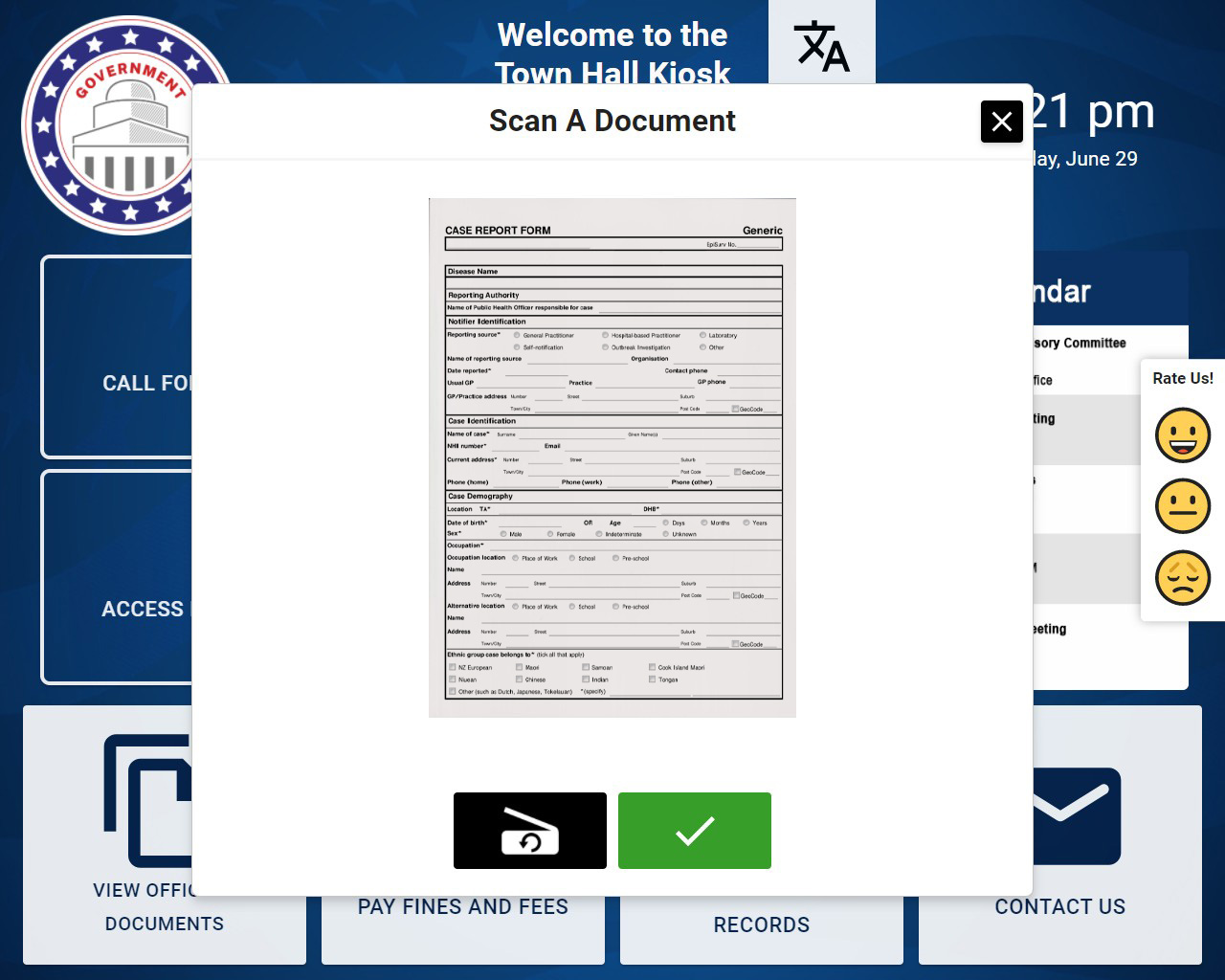 Visitor Management Kiosk Interface