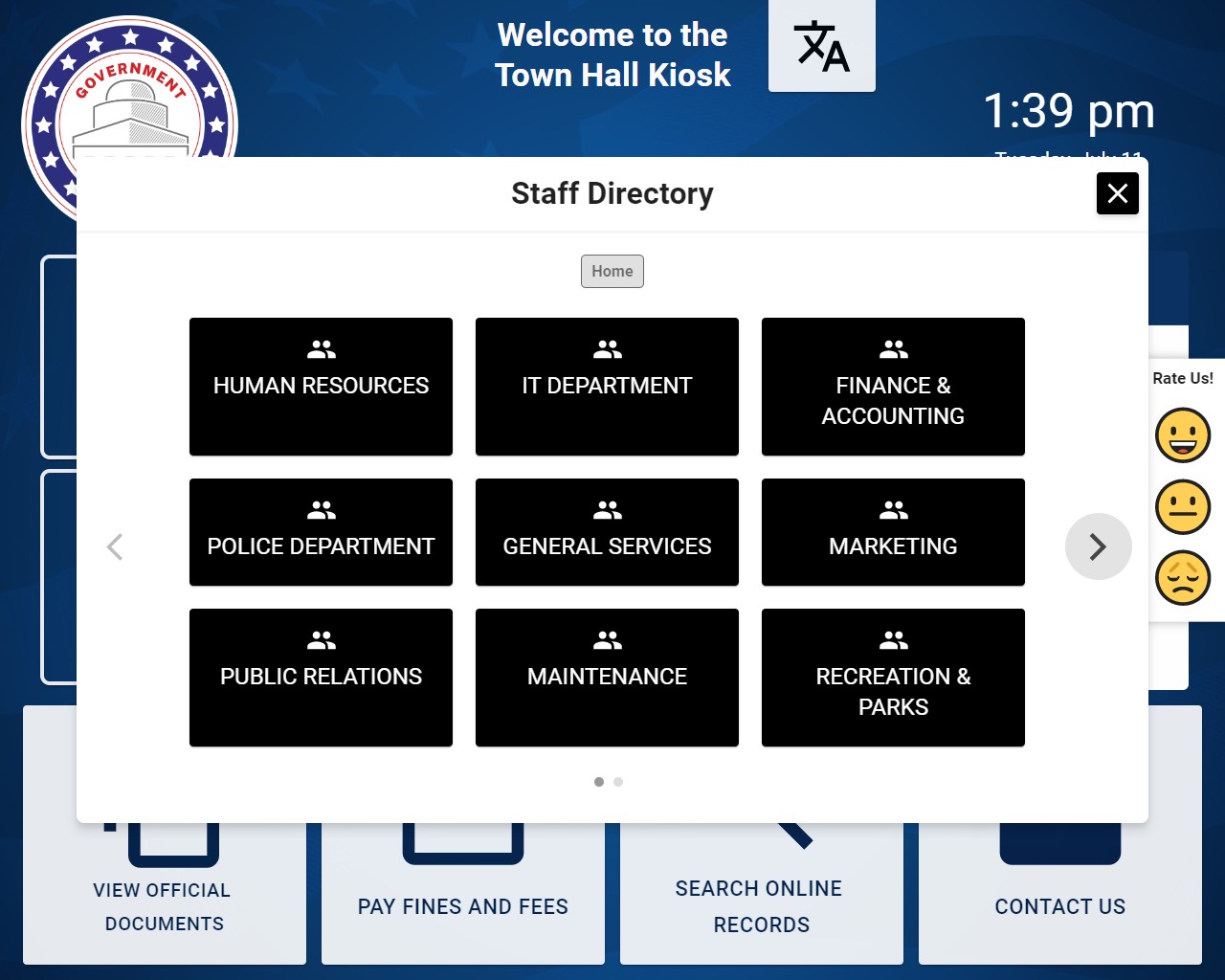 Visitor Management Kiosk Interface